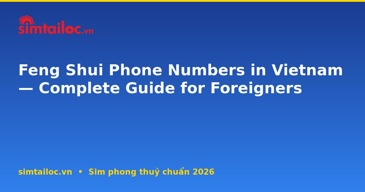 Feng Shui Phone Numbers in Vietnam — Complete Guide for Foreigners