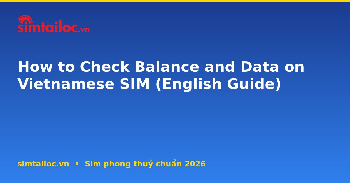 How to Check Balance and Data on Vietnamese SIM (English Guide)