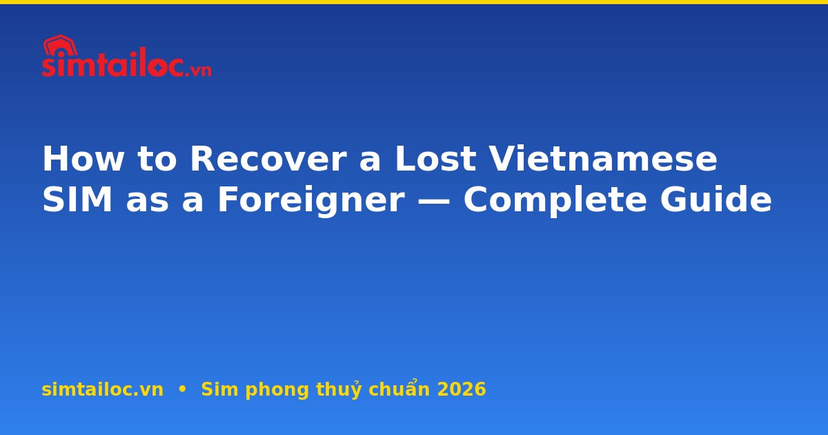 How to Recover a Lost Vietnamese SIM as a Foreigner — Complete Guide