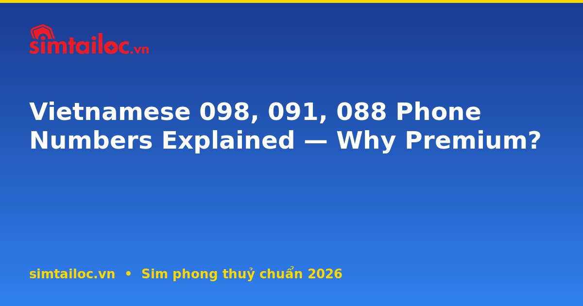 Vietnamese 098, 091, 088 Phone Numbers Explained — Why Premium?